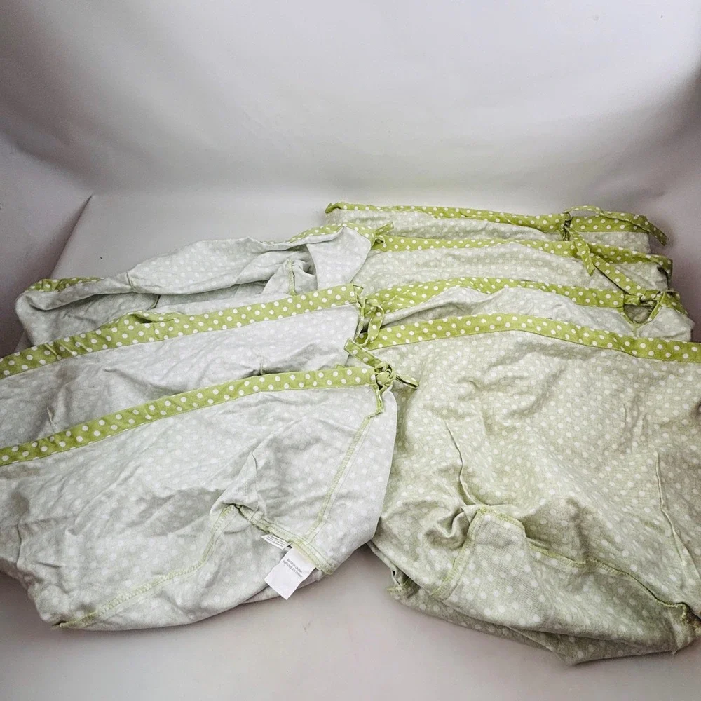 Pottery Barn Kids Sabrina Basket 7 Liner Lot Green White Mini Dot Medium Large